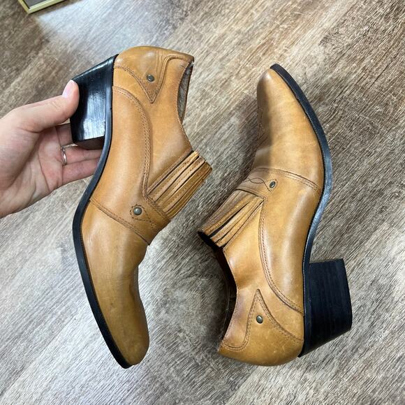 Dingo Ankle Western Cowboy / Cowgirl rustic boho walking heel leather boots - Picture 8 of 8